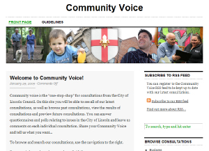 Community Voice Homepage Community Voice - the City of Lincoln Council consultation satelite site