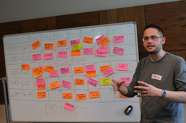 A confused Dave Briggs wonders who stole his cheeseburger