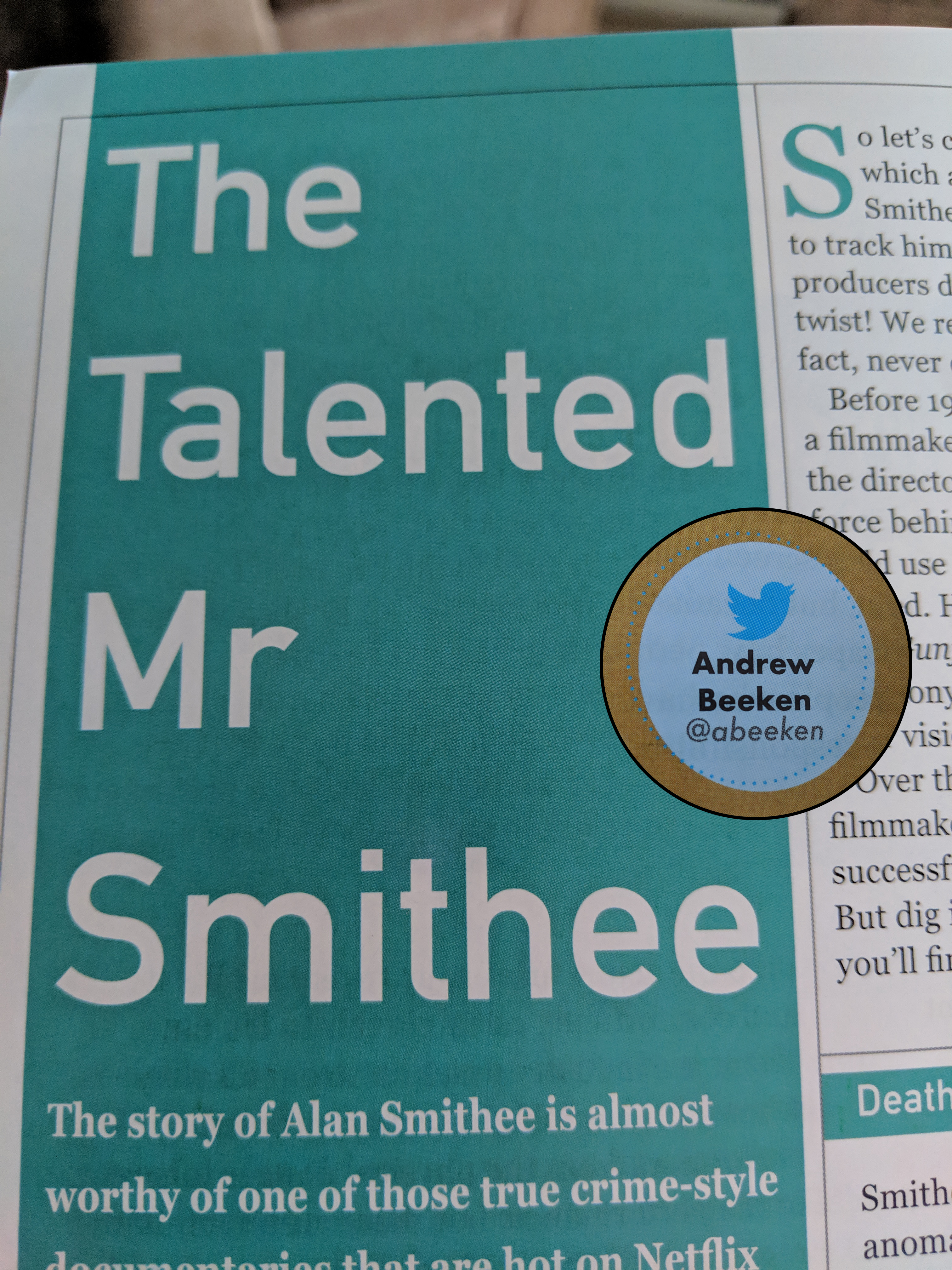 My words in print! You'll have to order the issue to see the full article...